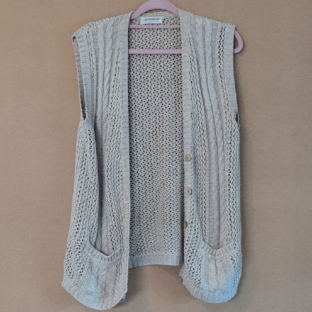 Liz Claiborne Knit Cardigan Vest